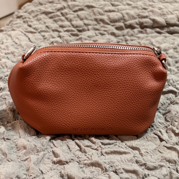 Melie Bianco Tulip Top Handle Crossbody Tote Brown - Picture 3 of 5